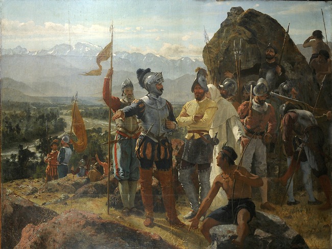 Lira, Pedro -  Fundación de Santiago por Pedro de Valdivia 1888 250x400cm MHN, 3