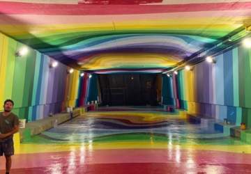 Túnel que une Bandera con San Diego se abre como colorido paseo peatonal
