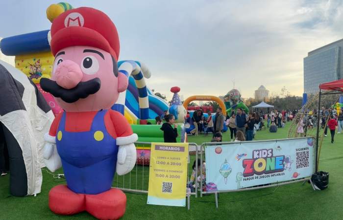 Kids Zone: un panorama lleno de juegos inflables en el Parque Araucano